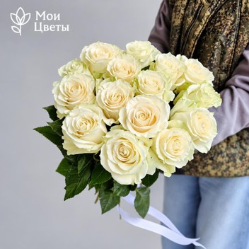 Букет из 15 белых роз Мондиаль